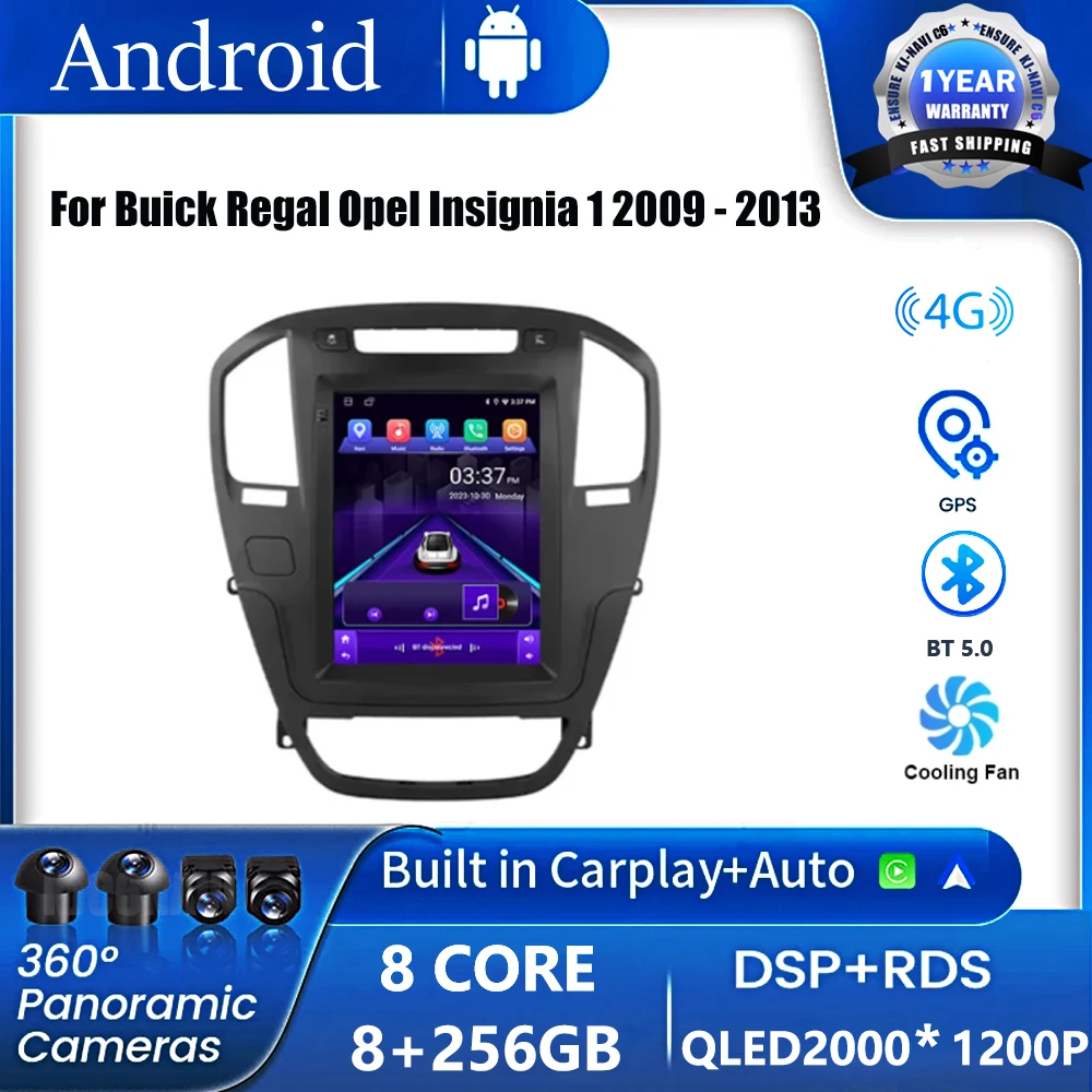 Android OS Car Radio For Buick Regal Opel Insignia 1 2009 - 2013 Multimedia Player 2 Din Stereo Carplay GPS