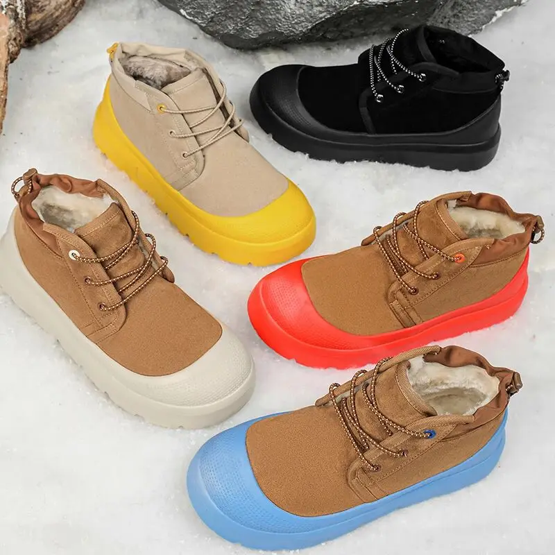 Warm Fleece Lined High Top Winter Snow Boots Unisex Comfortable Long Velvet Booties for Cold Weather And Snowy Seasons