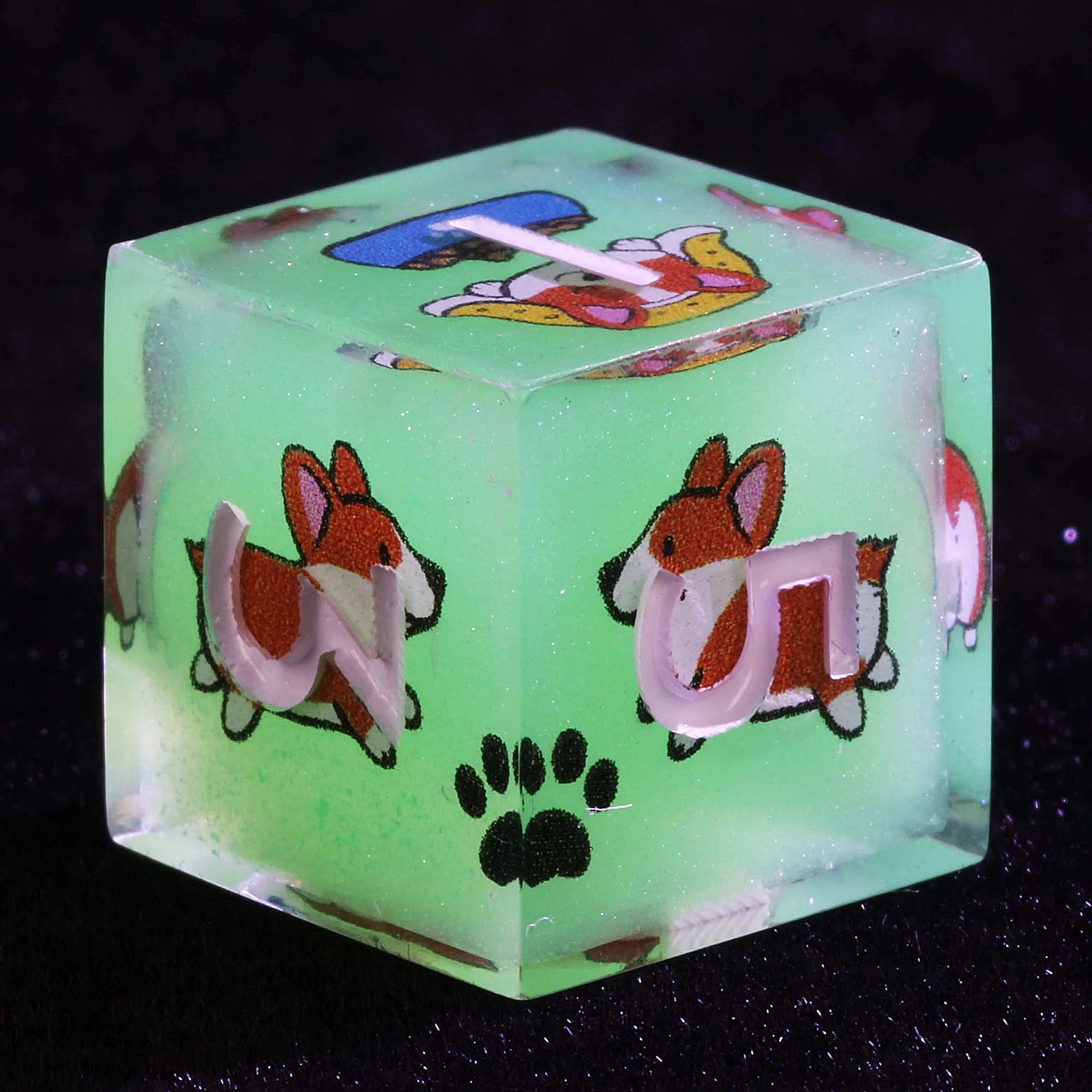 مجموعات نرد متعددة السطوح مضيئة مكونة من 9 نرد DnD Corgi Lucky Adventure