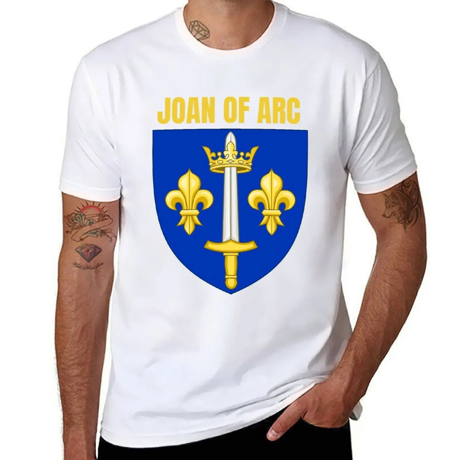 

Joan of arc coat of arms T-Shirt t shirt men 100% cotton luxury brand t shirts for man cotton soft T-Shirt