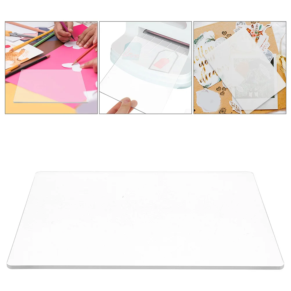 

2Pcs Clear Embossing Pads Transparent Acrylic Die Cutting Plates Scrapbooking Craft Cutting Plates for DIY Embossing Machine