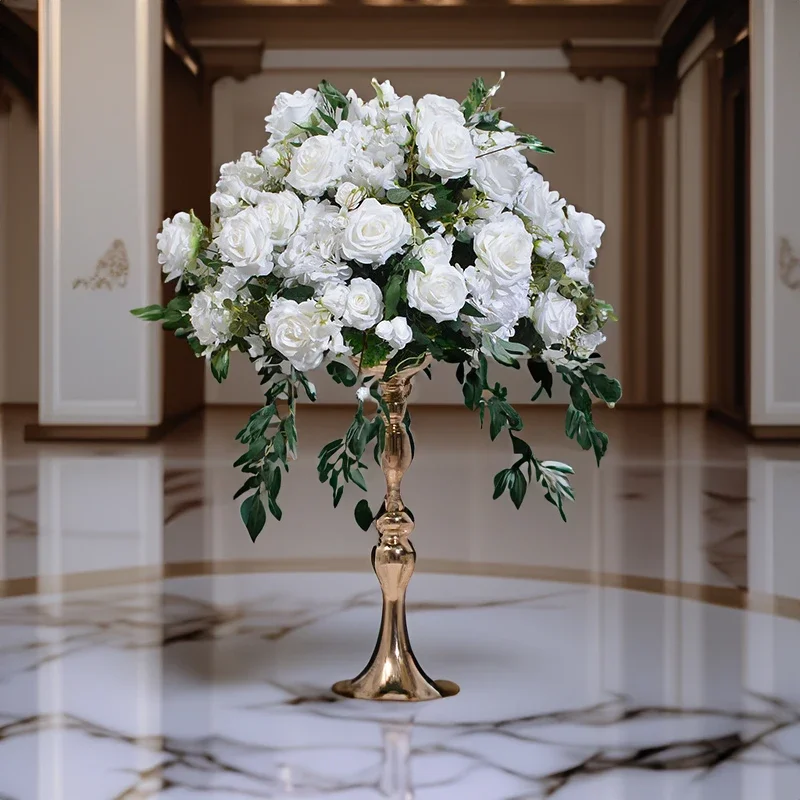 40/80CM Giant Flower Artificial Greenery White Flower Ball for Wedding Proposal Table Conference Display Decor