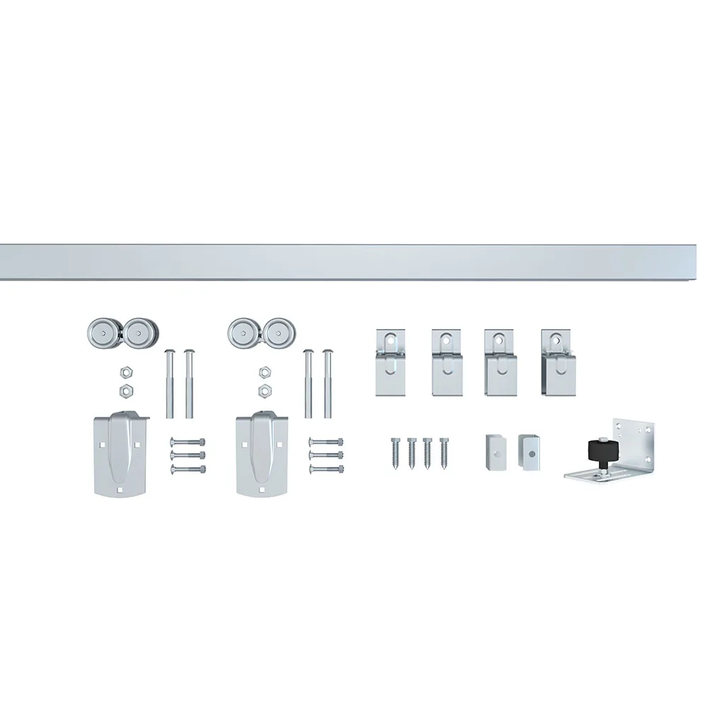 For KINMADE Heavy-duty Exterior Barn Door Hardware Kit Box Rail Sliding Door System