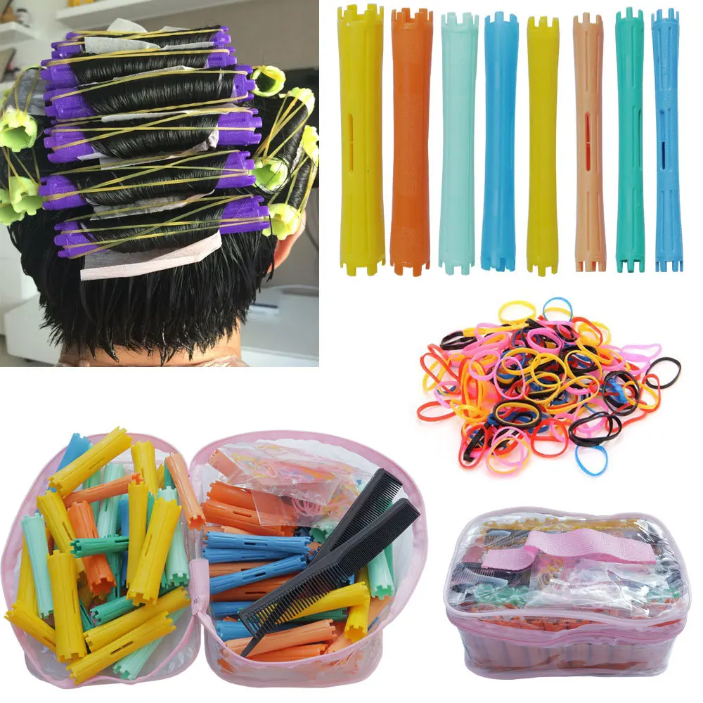 80pcs Hair Perm Rods Cold Wave Rod Plastic Perming Curlers Rollers for Salon Home Styling Tools