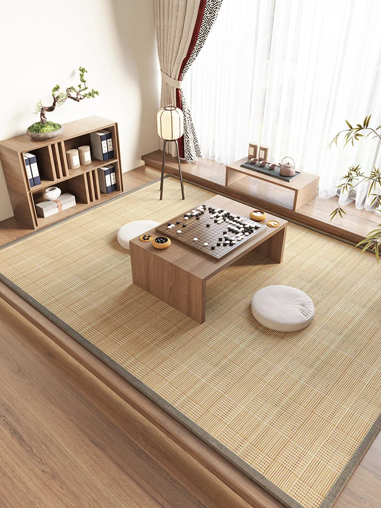 Japanse Sle Bamboe Geweven Cool Mat Vloer Pad Tat Mat Slaapkamer Studie Tapijt Thuisgebruik Theesalon Woonkamer Decor Tapijt
