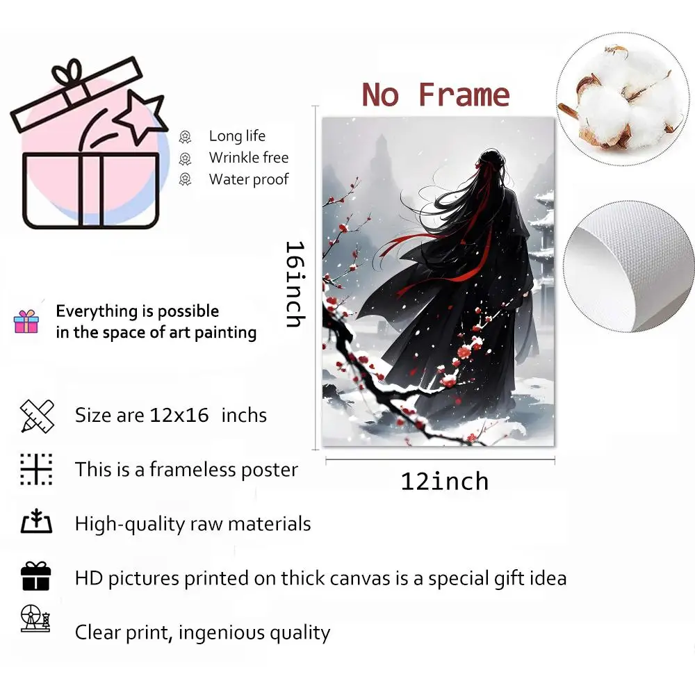 Mo Dao Zu Shi Fantasy Xianxia Painting Calligraphy Wall Art Mural Living Room Canvas Decor Gifts