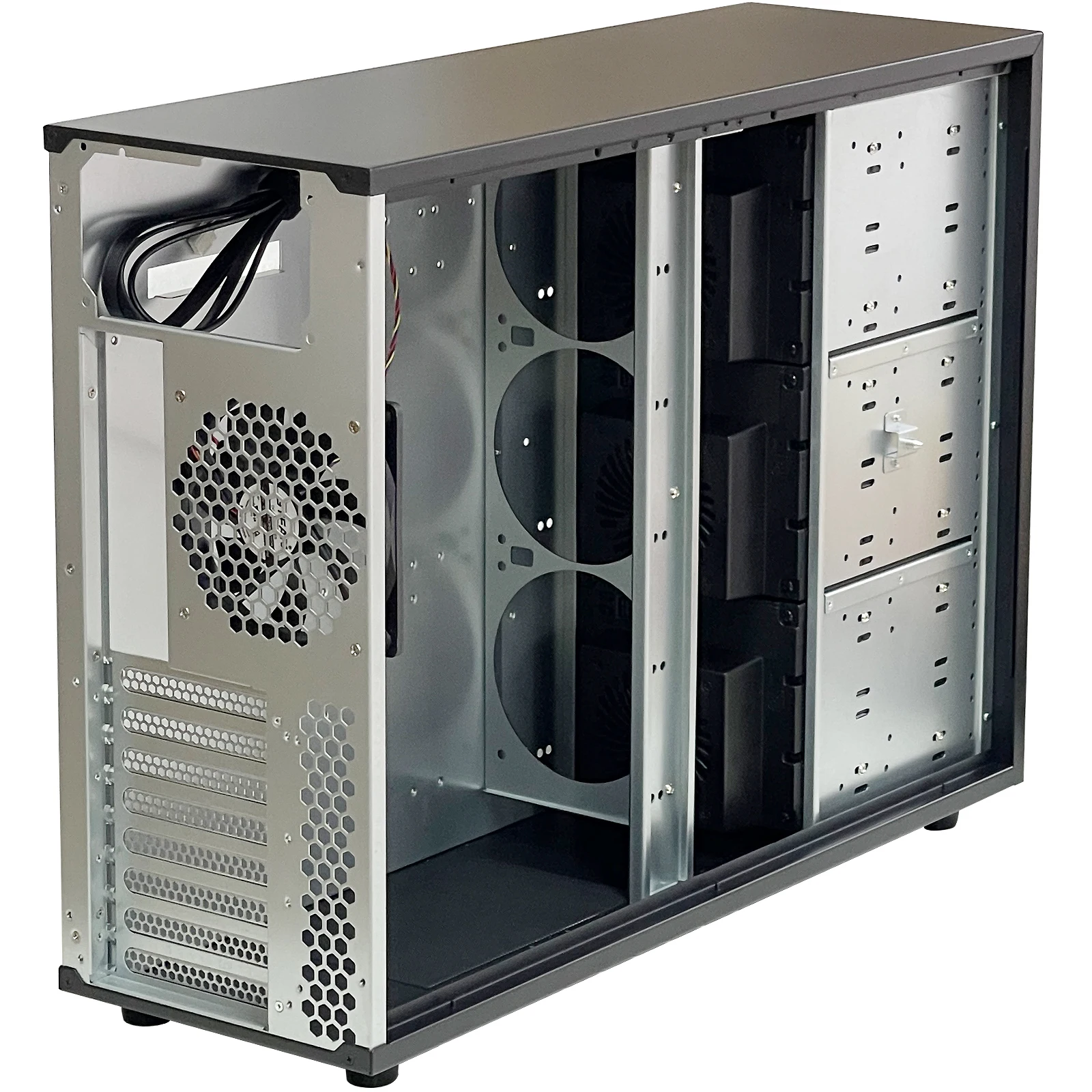 ZhenLoong torre completa NAS caixa de computador ITX MATX ATX EATX 15 baias disco rígido hot-swap servidor SATA GPU chassi de estação de trabalho gráfica