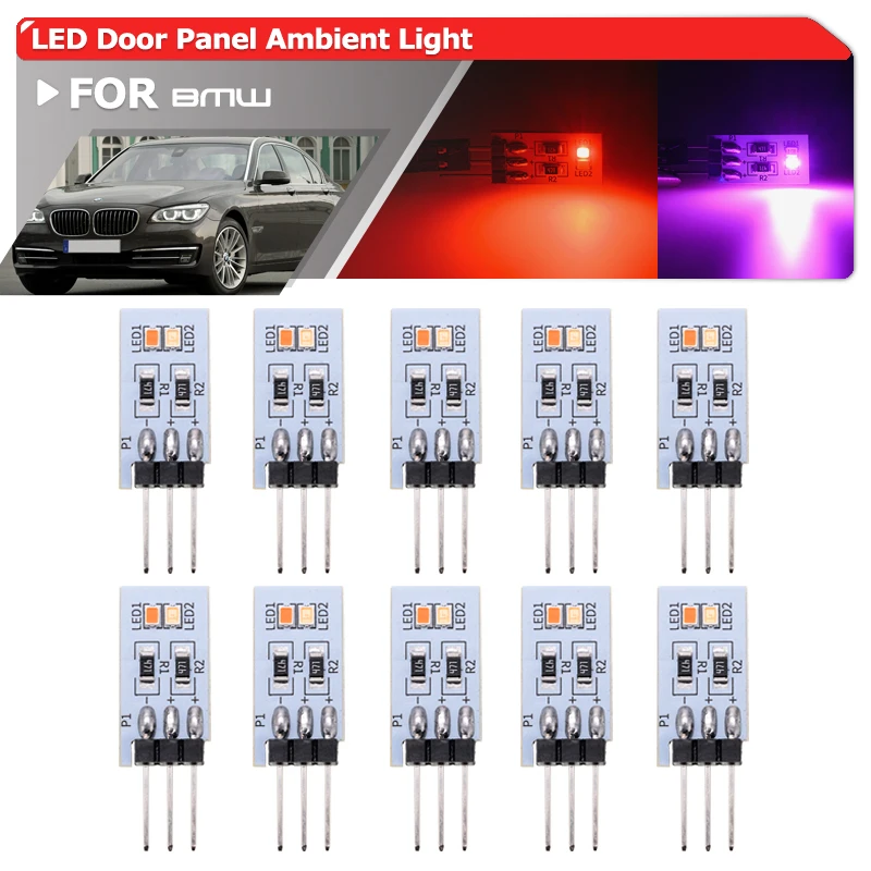 

10x Upgraded Door Panel Ambient Lighting For BMW 7Series F01 F02 LCI 2012-2015 F48 X1 2015-2022 LED Interior Door Handle Lights