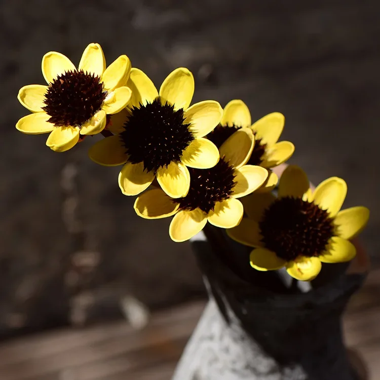 50pcs,Natural Dried Rudbeckia hybrida flower head for wedding Party home Decoration Accessories,eternal rose DIY gift box decor