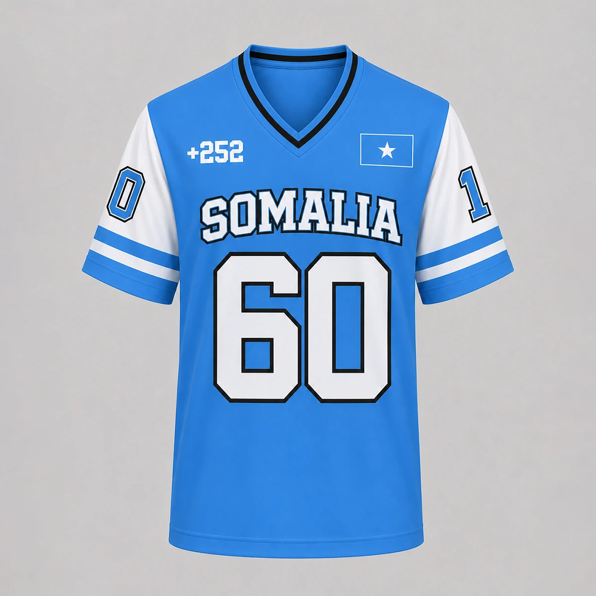 Men's Short-Sleeve Soccer Style Number Print Street Style Jersey Top, Somali Satin V-Neck T-Shirt, Sports Men's Top