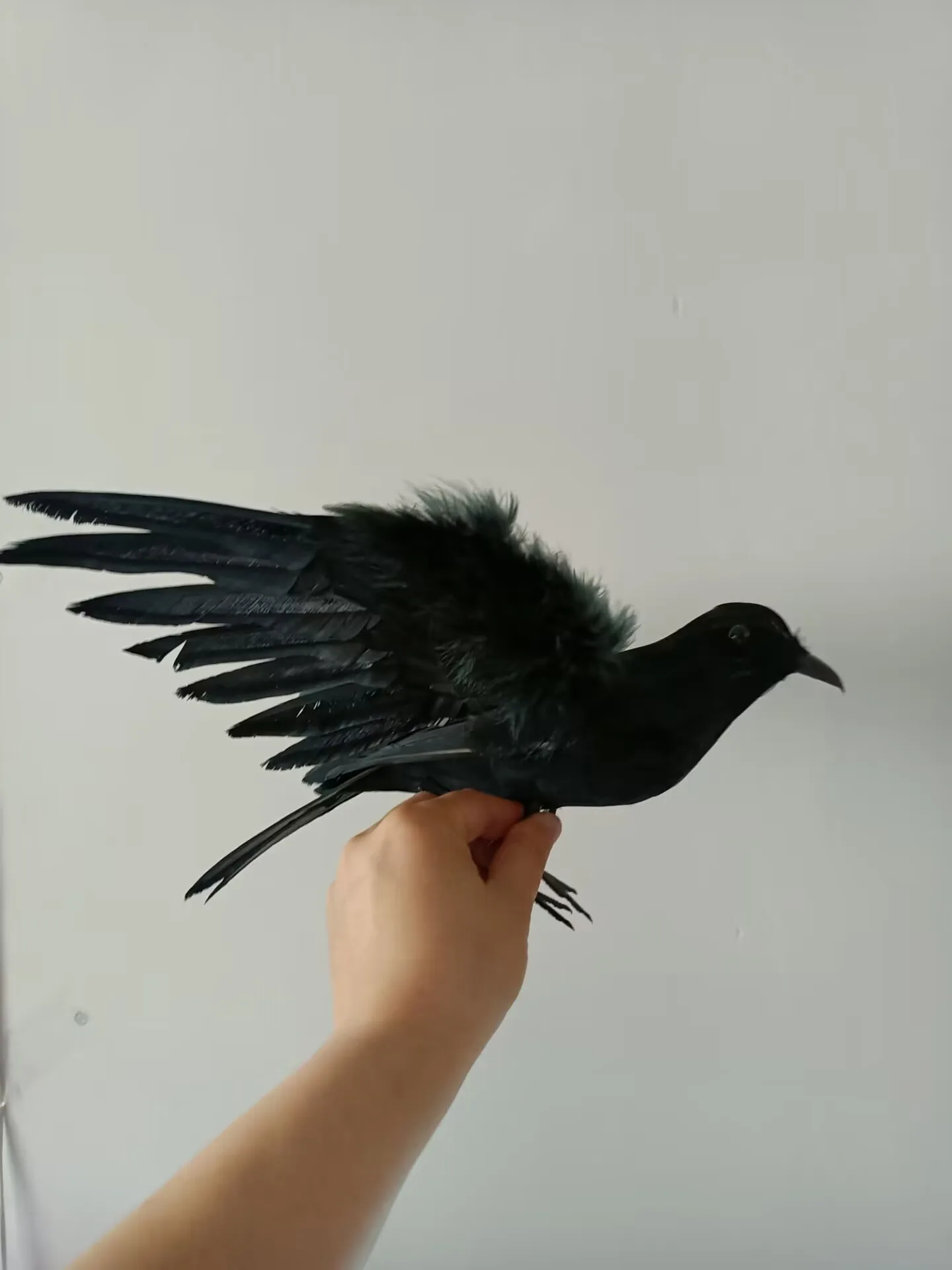 Black Crow Model Garden Decoration Creative Simulation Foam Feather Design Bird Gift Approx. 30x45cm A0043