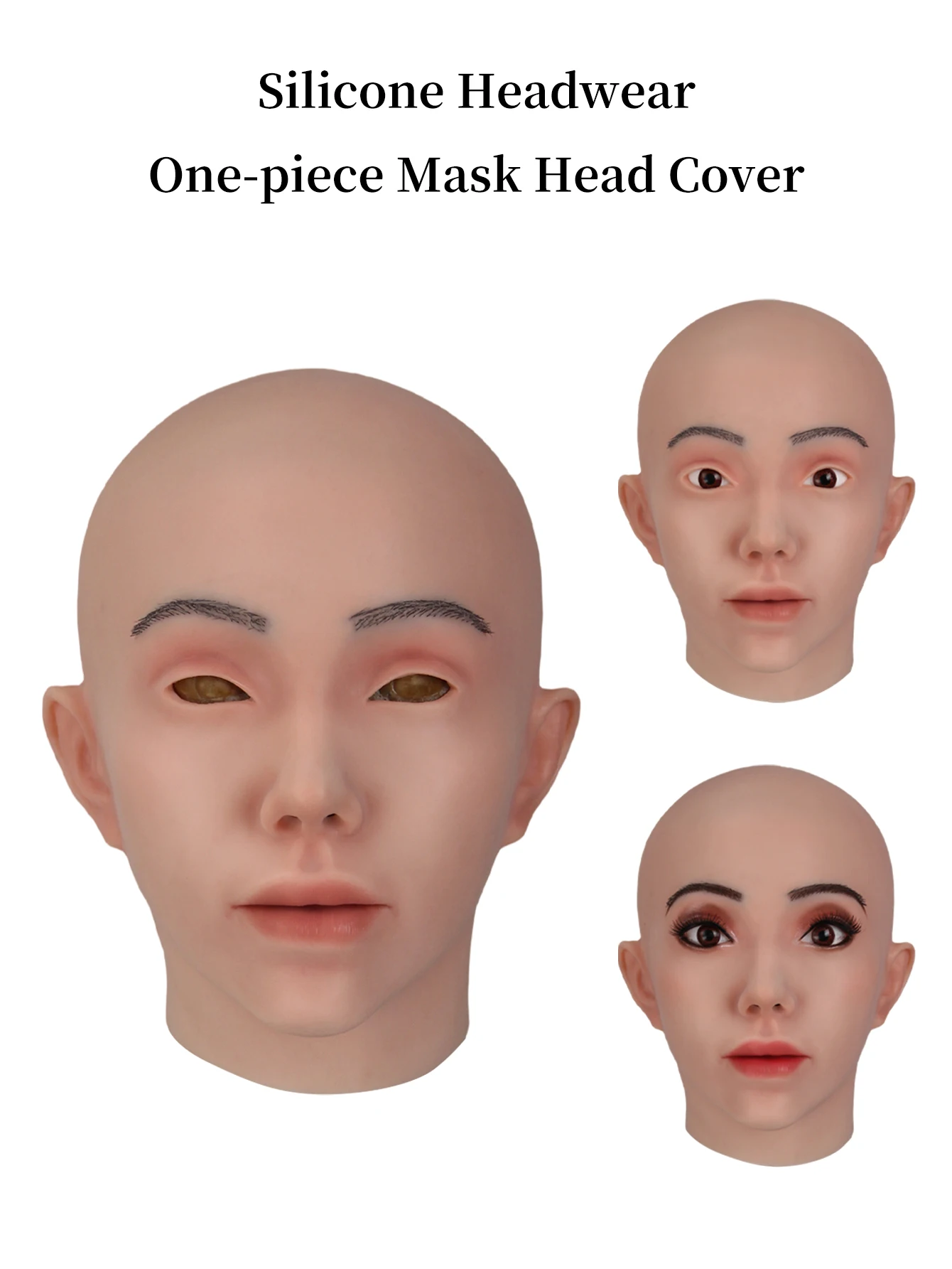 

Реалистичный женский латексный головной убор для косплея Drag Queen, красота, молодежная девушка, нарядное платье на Хэллоуин, головной убор для женщин