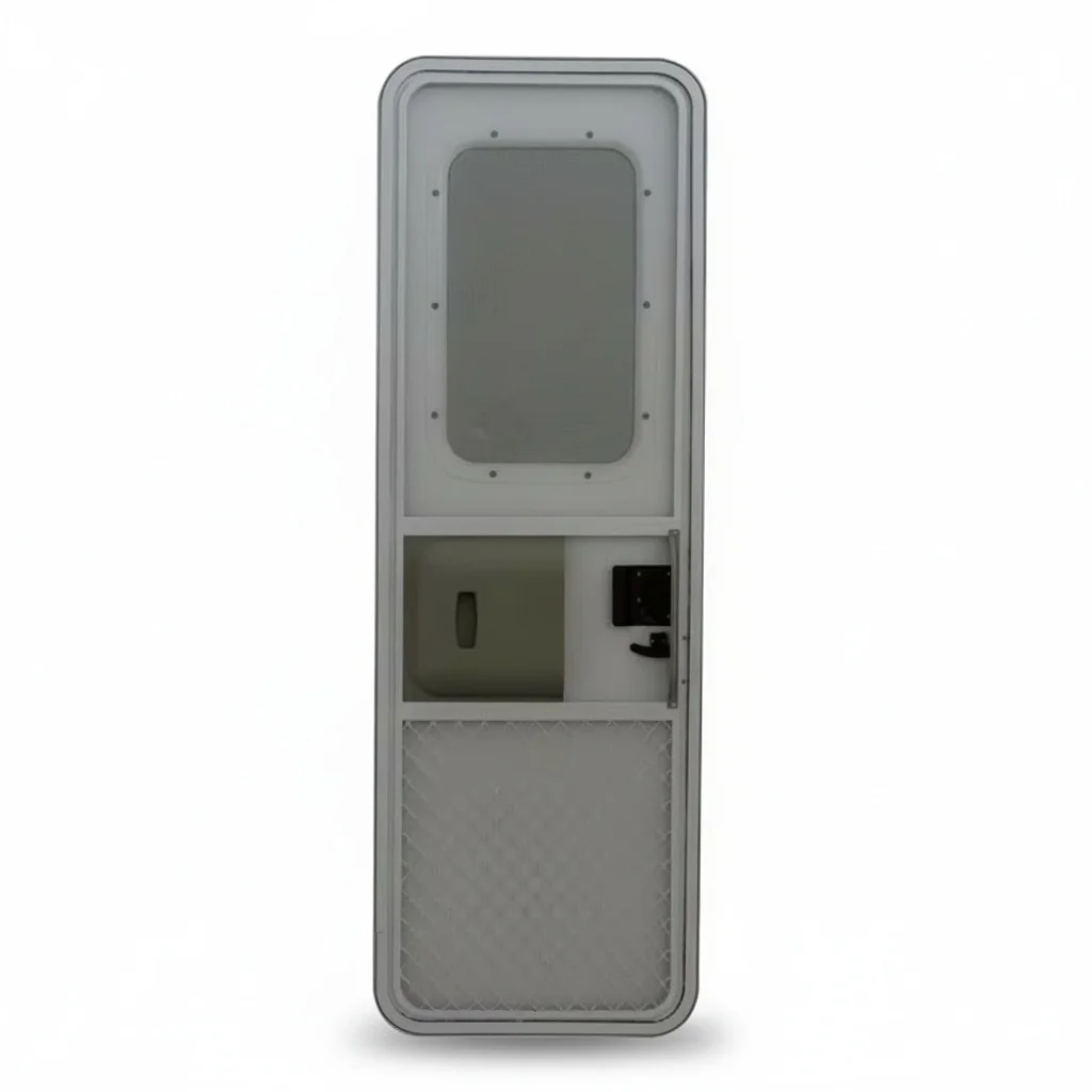 

Aluminum RV Entry Door, 622x1822mm Caravan Camper Security Door, Motorhome Access Door with Toughened Glass, fit for Trailer