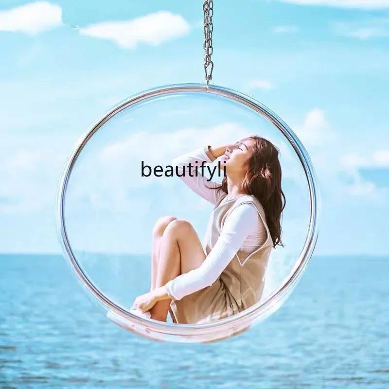 S Customized Outdoor Leisure Balcony B & B Glass Basket Swing Resort Tourist Destination Rocking Chair Bird's Nest Lazy Glider