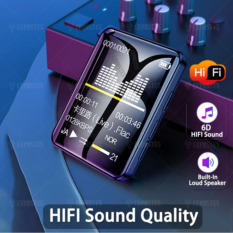 2025New Hifi مشغل MP3 بلوتوث مشبك معدني جهاز مشي صغير محمول مشغل موسيقى رياضي مشغل Mp4 مع FM/مكبر صوت/كتاب إلكتروني/مسجل