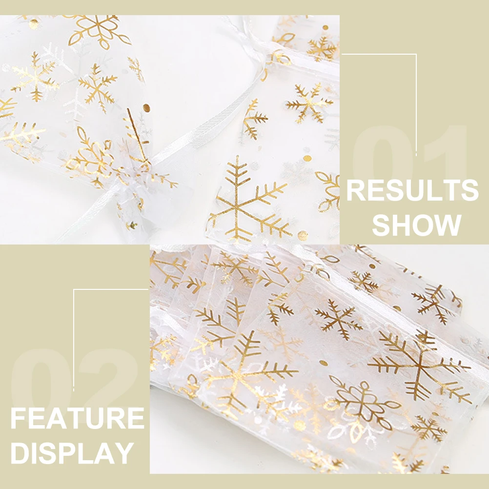 

100 Pcs Christmas Gift Bags Holiday Favor Treat Jewelry Organza Goodie Bags Wedding Baby Shower Valentine Travel