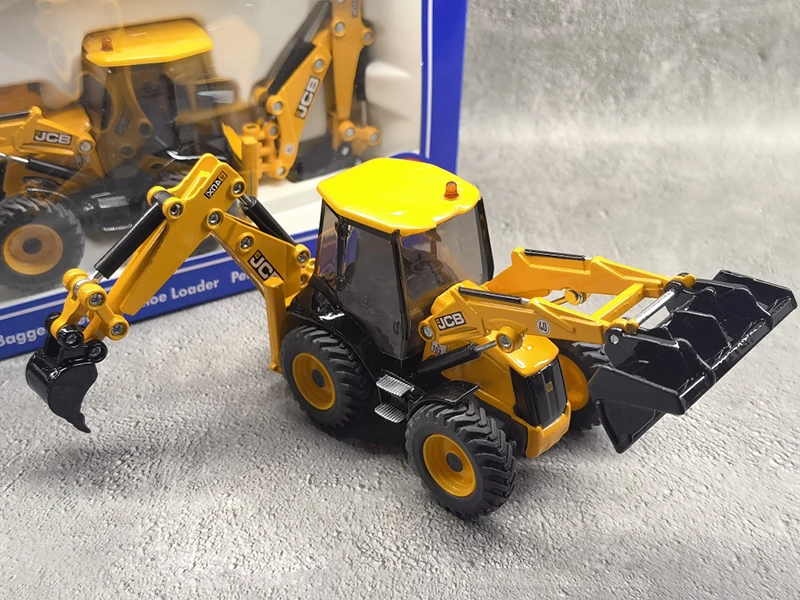 1:50 Scale Diecast Alloy JCB 4CX Backhoe Loader Engineering Vehicle Toys Cars Model Classics Adult Souvenir Gifts Static Display