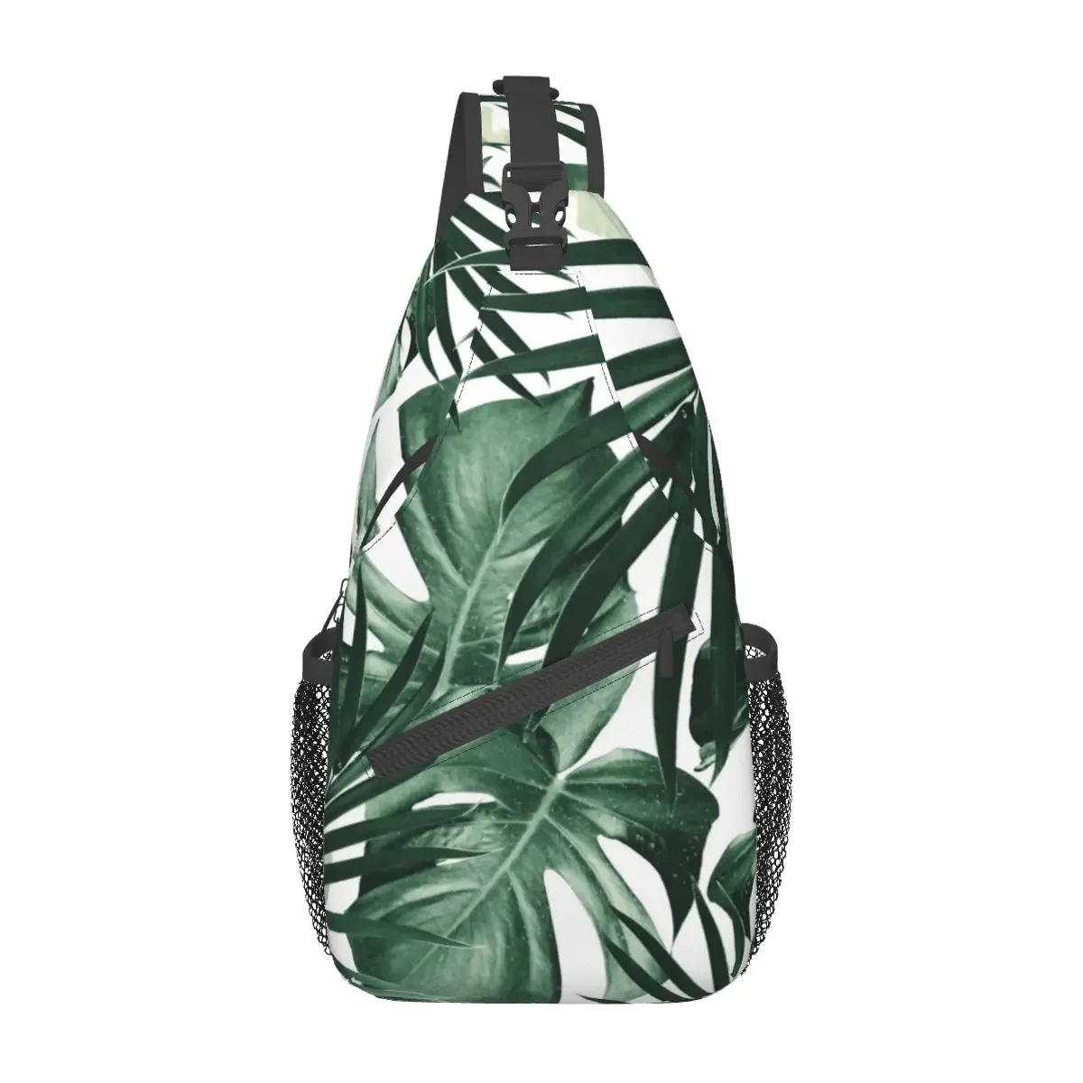 Tropical Jungle Leaves Crossbody Sling Bags Printed Chest Bag art nature Shoulder Backpack Daypack for Hiking Travel Sports Bag