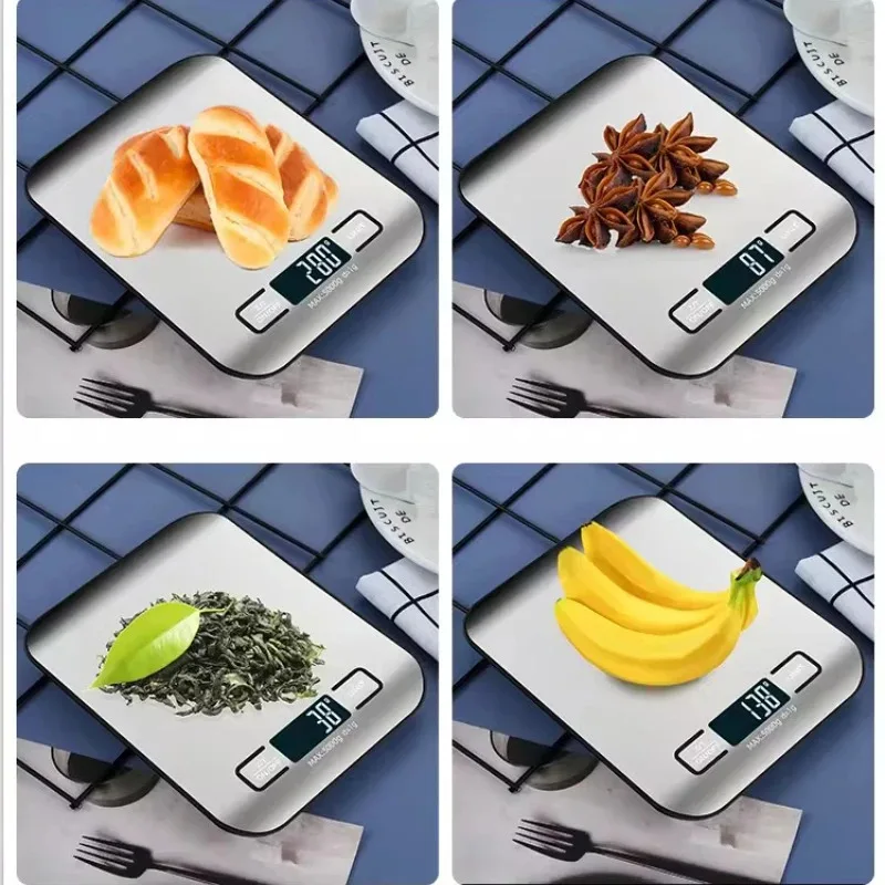 

Digital Kitchen Scale LED Display 5kg/1g Stainless Steel Panel Electronic Scales Home Jewelry Food Snacks Weighing Baking Tools