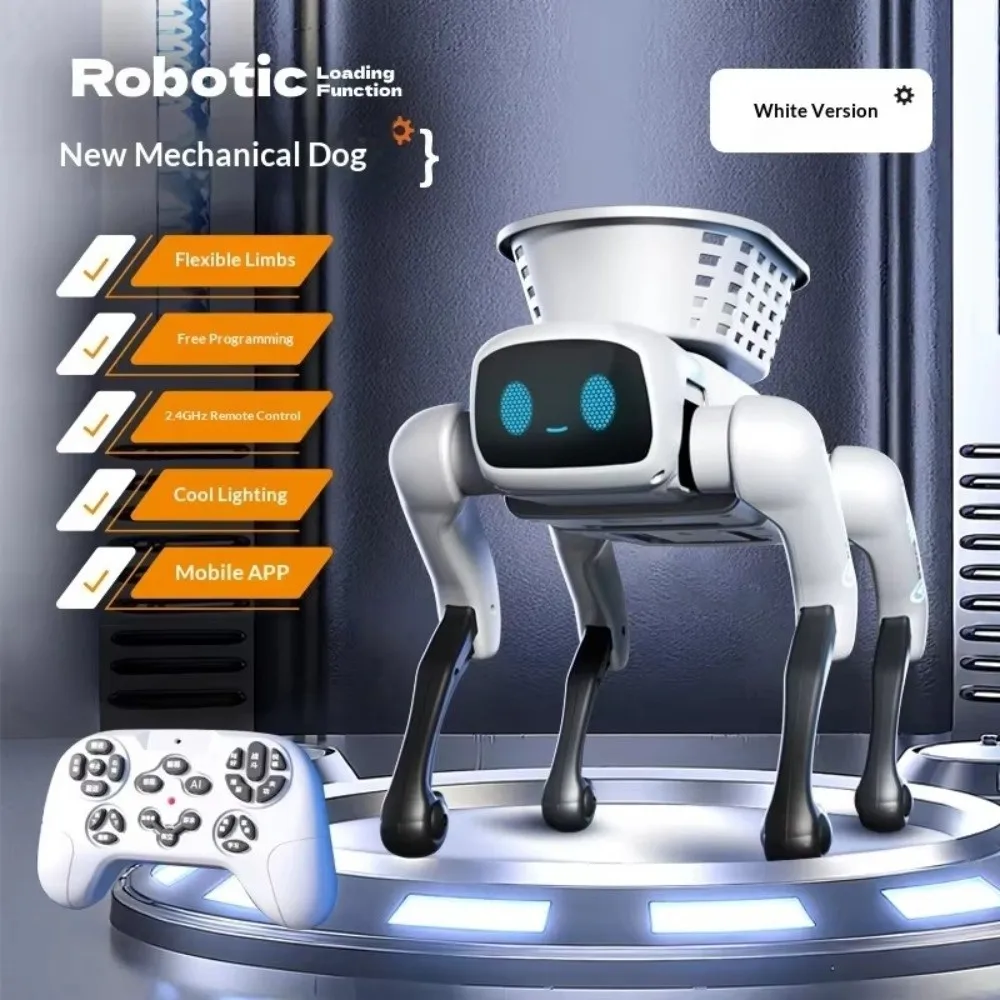 Intelligent Bionic Robot Dog AI Programming Electric Remote Control Toy Loading Basket Upgrade Smart Robot Dog Festival Gift