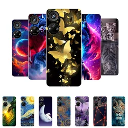 For ZTE Axon 40 SE Case Silicone Soft Butterfly Wolf Protective Back Cover for ZTE Axon 40SE 9047 Axon40 SE Axon40SE Funda Coque