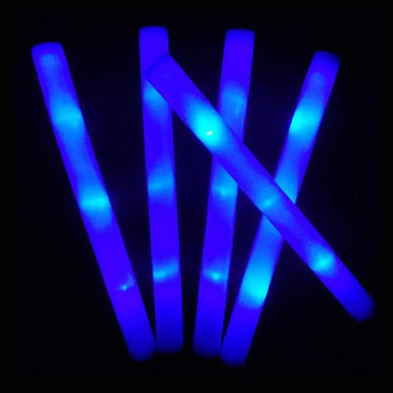 30 Pc Light-Up LED Foam Sticks Soft Batons Glow Wands Cheer Flashing Tube Concert Fluorescent Glow in the Dark Party Supplies