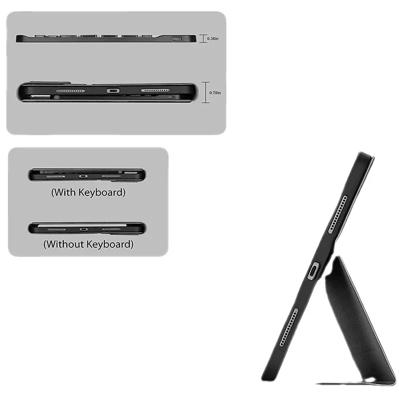 Tablet Leather Case for 2022 New Ipad Air 5 10.9inch Bluetooth Keyboard Cover Set with Backlit Ipad Air 4 Protective Shell