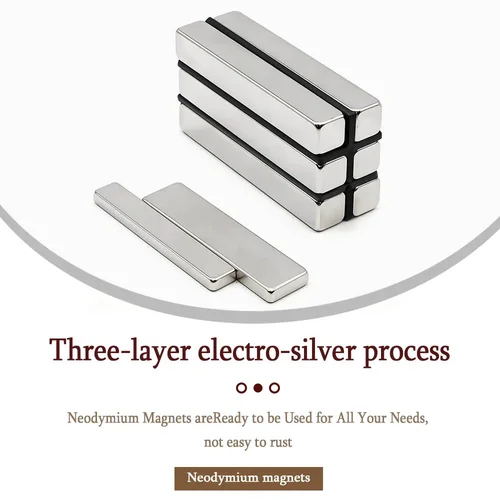 Imagen 2 del producto Imán de neodimio de bloque súper fuerte, imanes potentes N35, imán magnético permanente para refrigerador NdfeB, 60x10x3, 60x10x5, 60x20x10mm