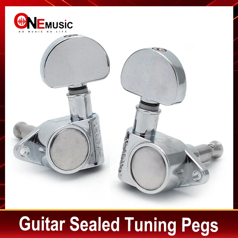 Guitar Sealed Fan-shaped Tuning Pegs Tuner Machine Heads for Acoustic Electric Guitar Guitar Parts Black/Gold/Chrome