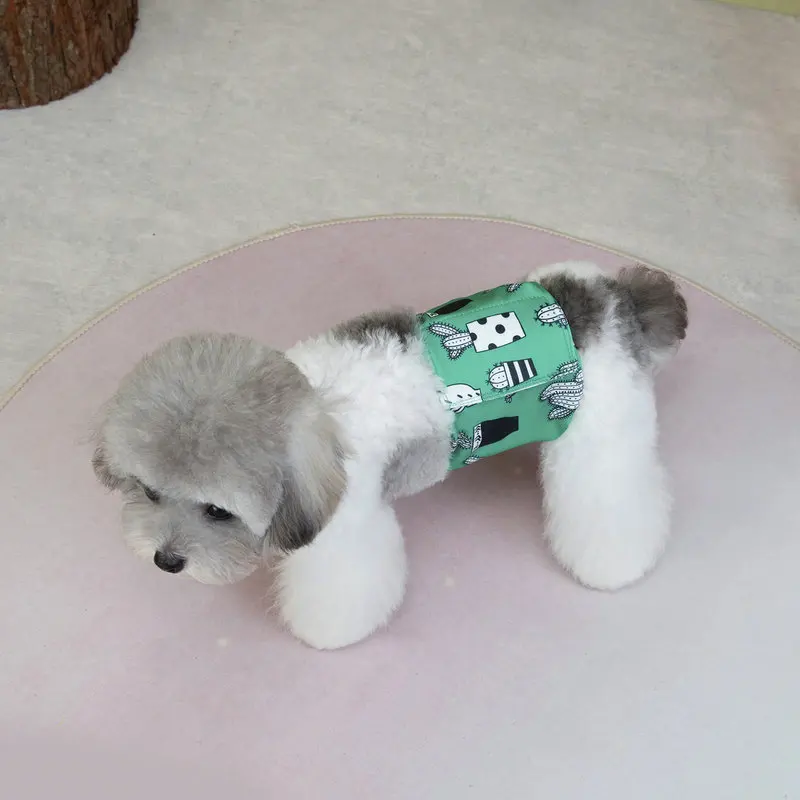 New 2026 Printed Dog Sanitary Pants Male Dog Physiological Pants Pet Belly Band Anti Harassment Safety Pants For Small Dogs