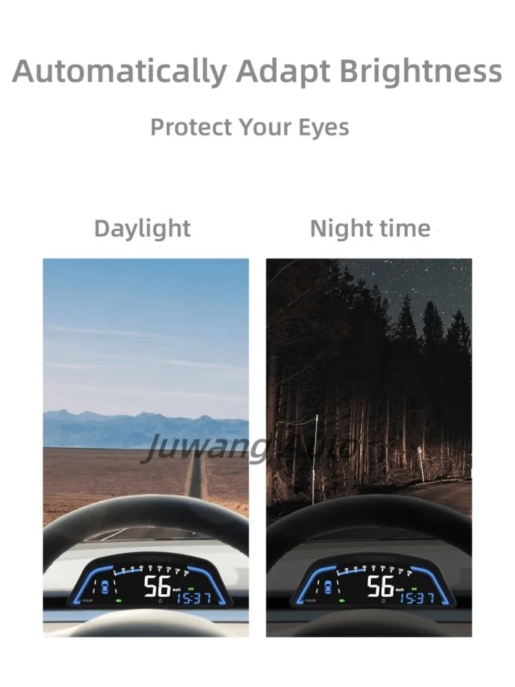 Modelo Y Head up Display Tela do painel mostrando condições de condução Exibição em tempo real