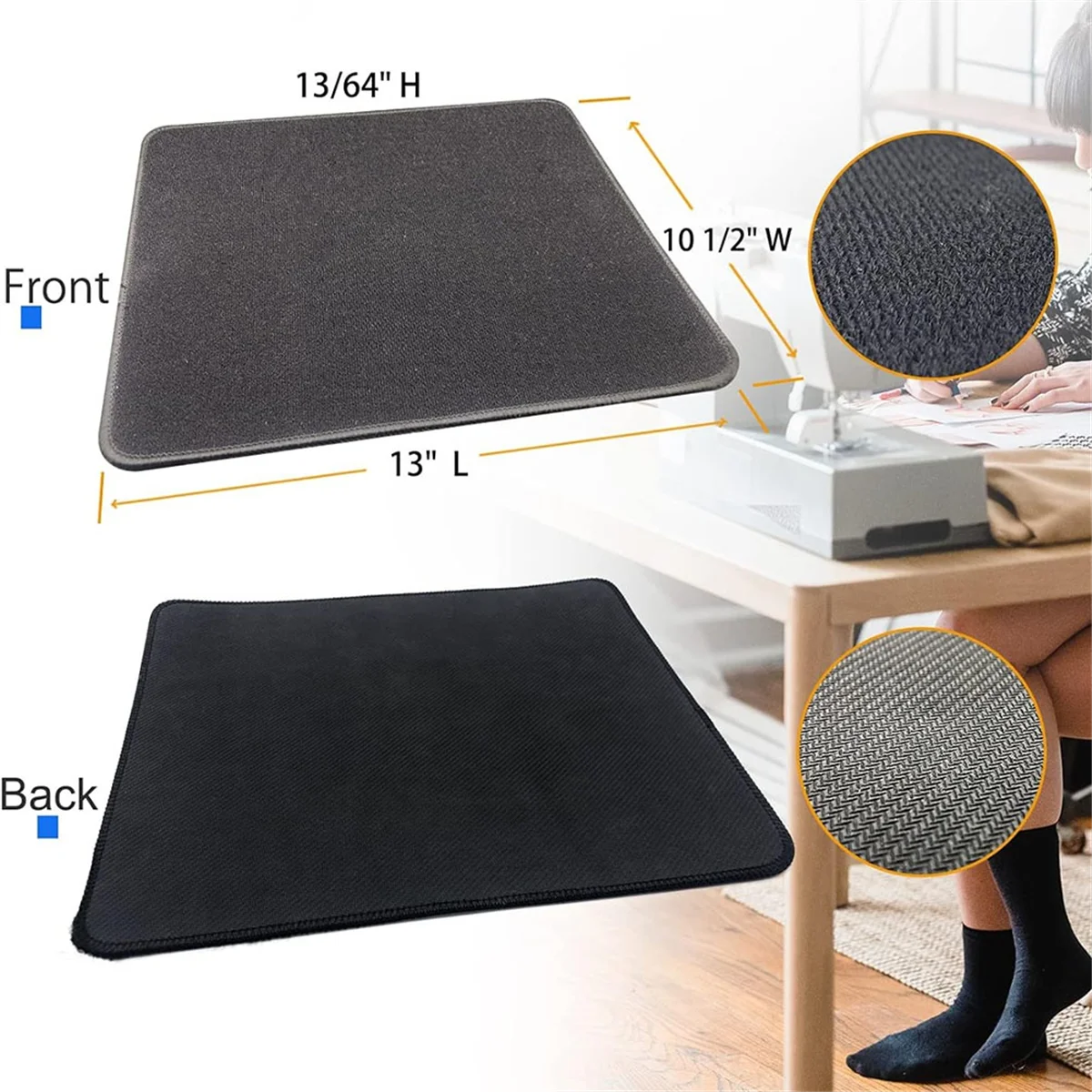 Sewing Machine Foot Pedal Non Slip Pad, Sewing Machine Pedal Mat, Extra Large and Thicker Make Sure It Stays in Place