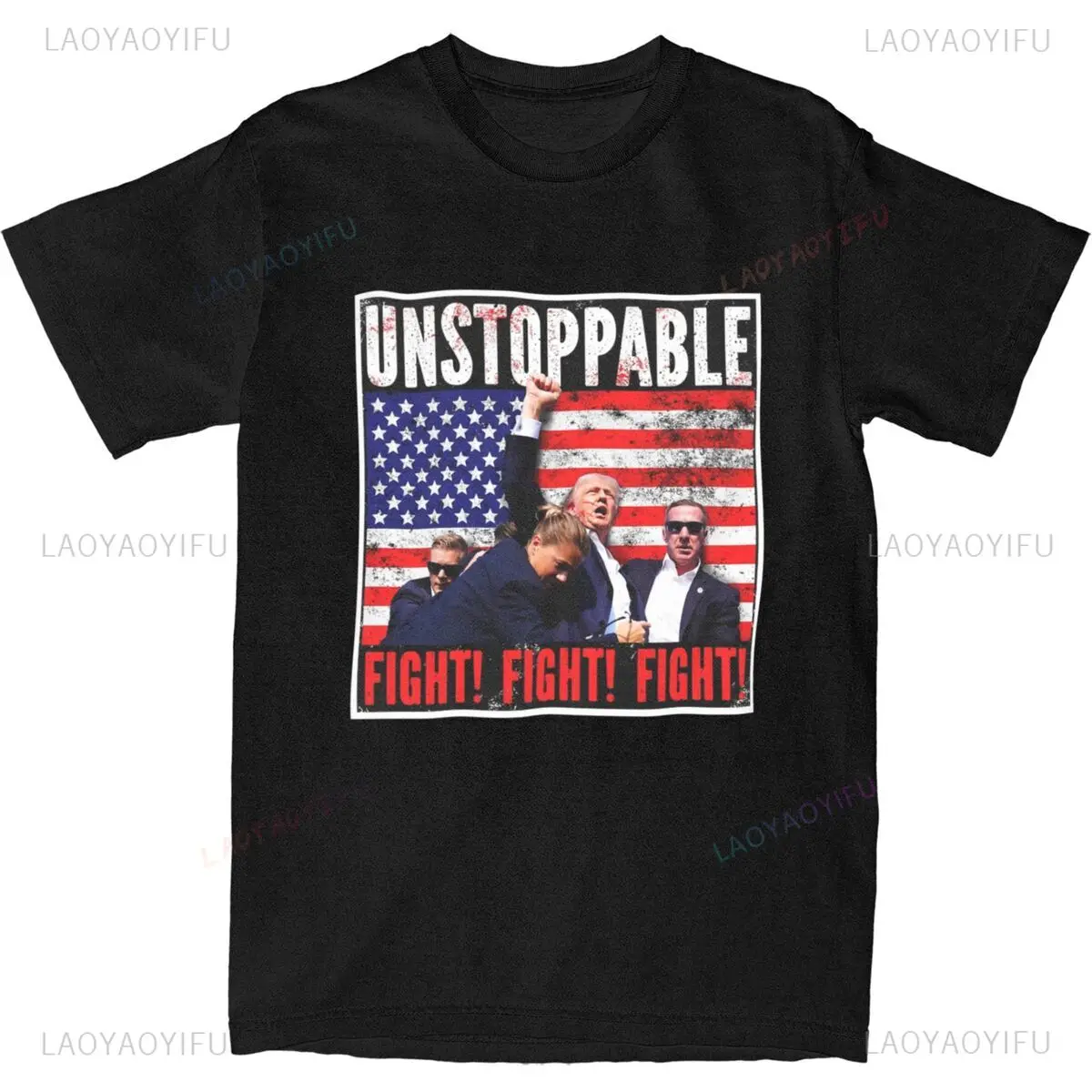 Donald Trump Shooting Unstoppable Fight Men Lady T Shirts Trump Shot Apparel Funny Unique Aesthetic O-neck Tee Gift Clothing