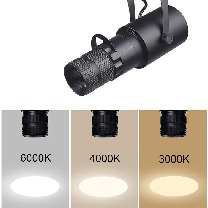 Theater Stage Zoom Spotlights, LED Focus Logo Projector Track Lights,Industrial Gobo Lights for Company Restaurant Store Wedding