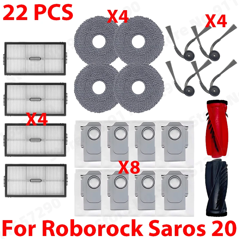 For Roborock Saros 20 Spare Parts Main Side Brush Mop Cloth Hepa Filter Dust Bag Robot Vacuum Cleaner Replacement Accessories image 3