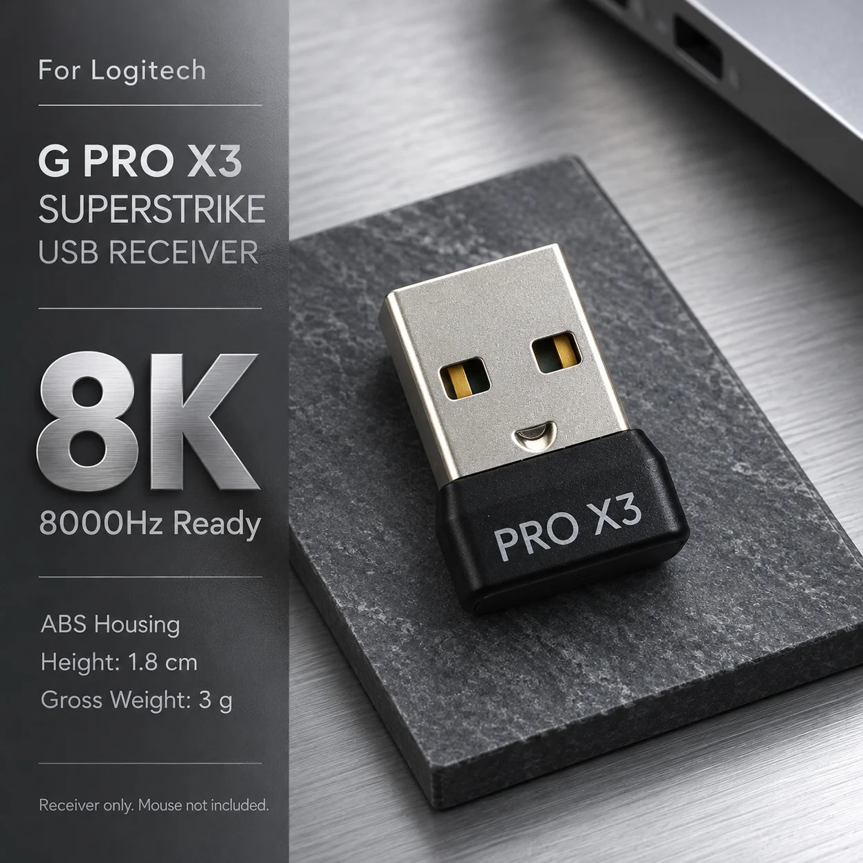 USB Receiver For Logitech G PRO X3 SUPERSTRIKE 8K 8000Hz Hyper-Polling Rate Wireless Dongle Replacement Accessories NEW 2026