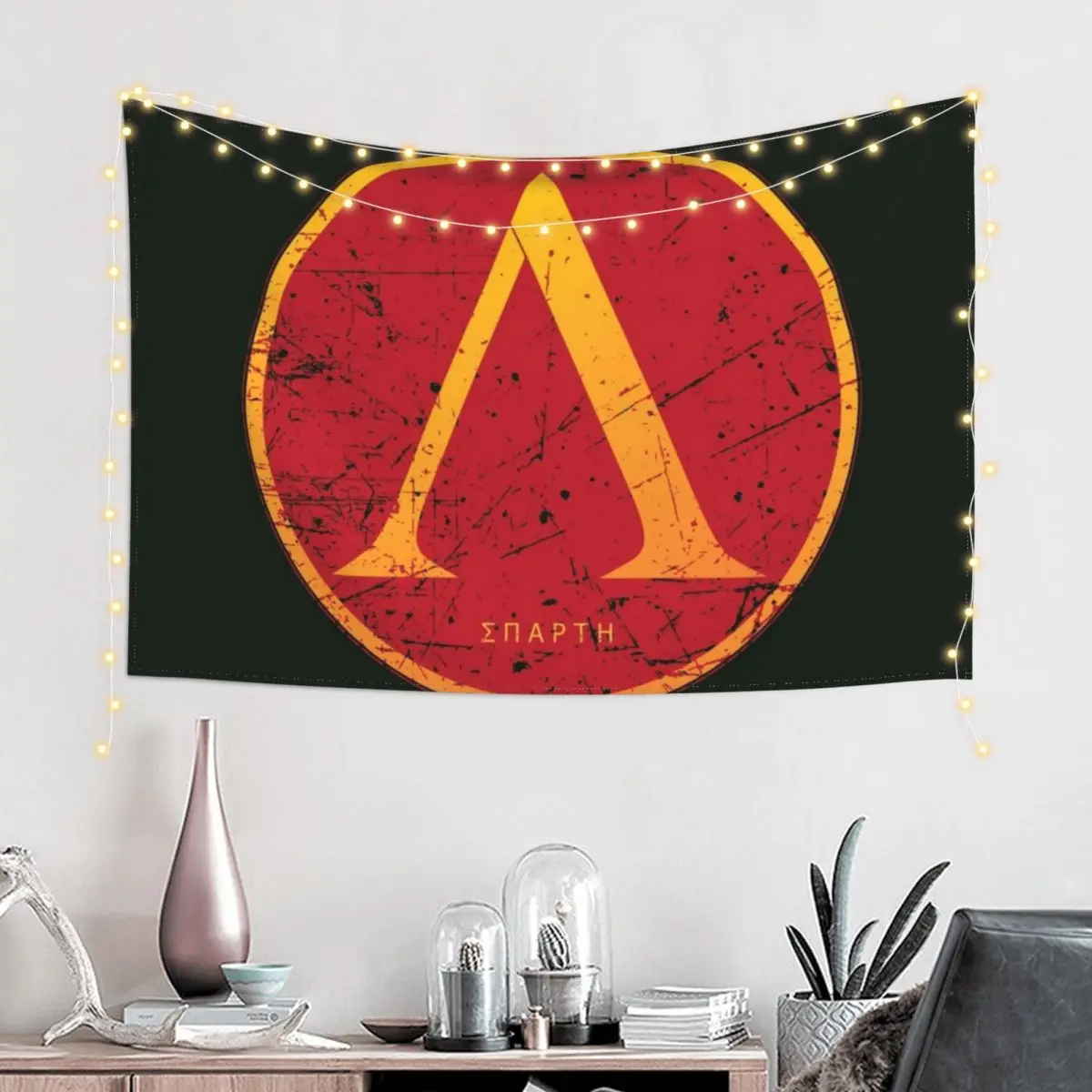 Sparta Ancient Greek Sign Tapestry On The Wall Room Decoration Korean Style Decoration Bedroom Bathroom Decor Tapestry