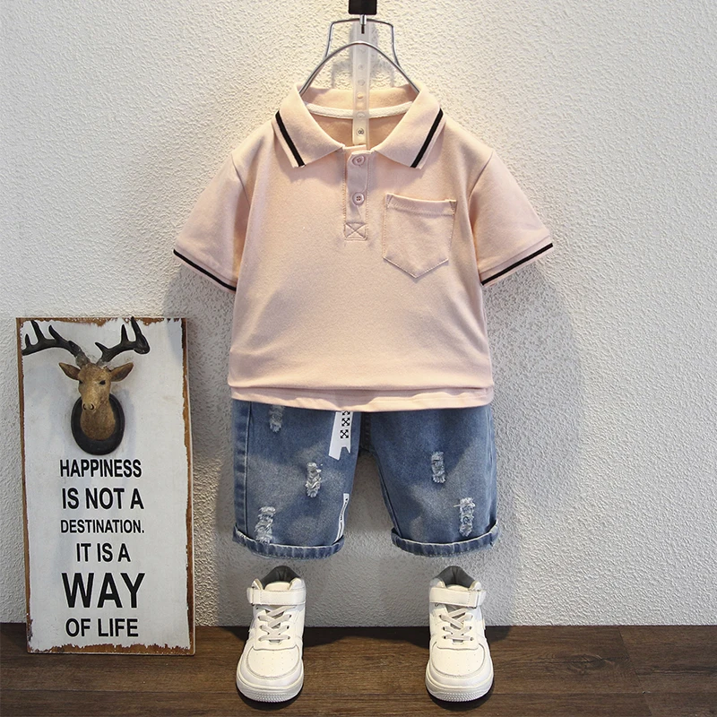 Explosive Street Children's Clothing Boys Summer Set New Children's Clothing Cool and Handsome Summer Clothing Handsome and West