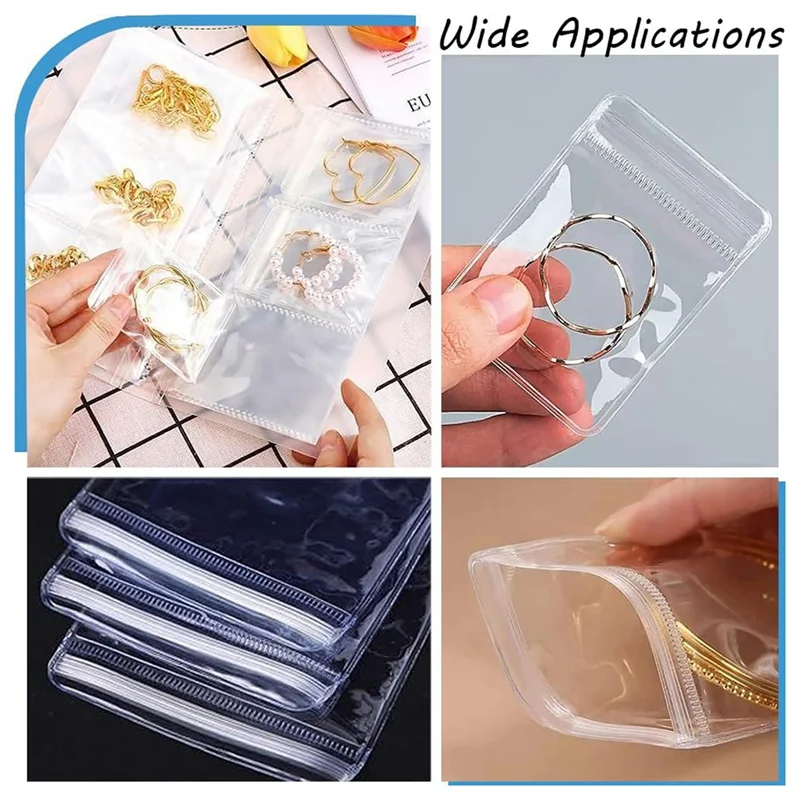 

【Flash-Deal!】100Pcs 2.8 X 4 Inch PVC Jewelry Bags Clear Plastic Jewelry Bags Self Seal Ziplock Pouch Organizer Anti Tarnish Bag