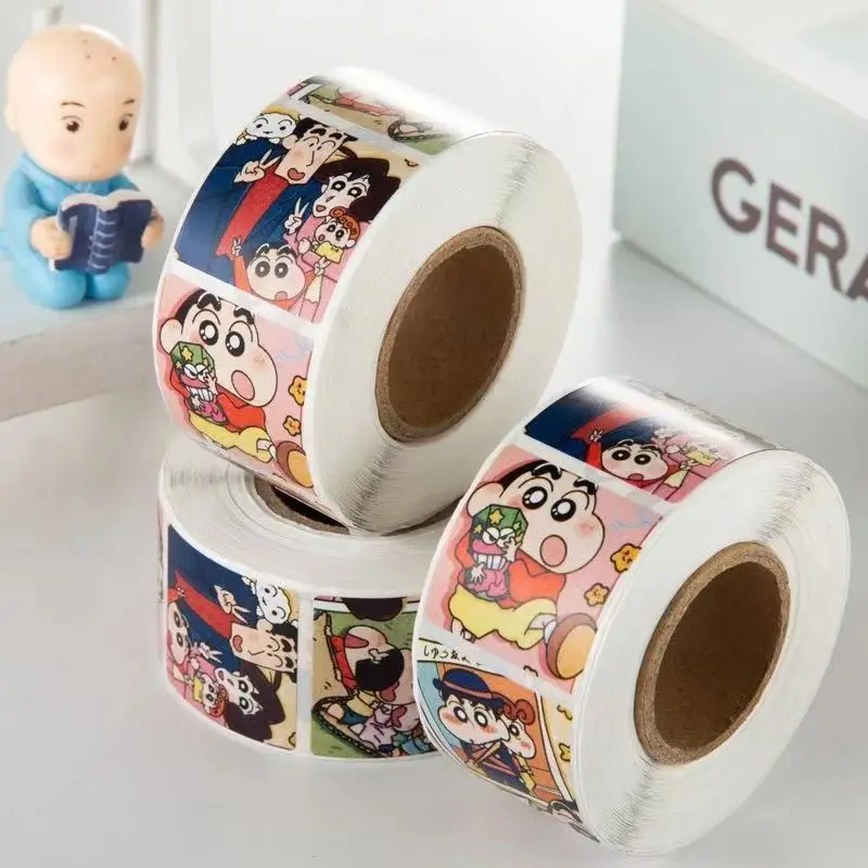 500 Sheets Crayon Shin-Chan Stickers Cute Kawaii Anime Cartoon Adhesive Stickers Girls Hand Account Book Toys Decorate Gifts