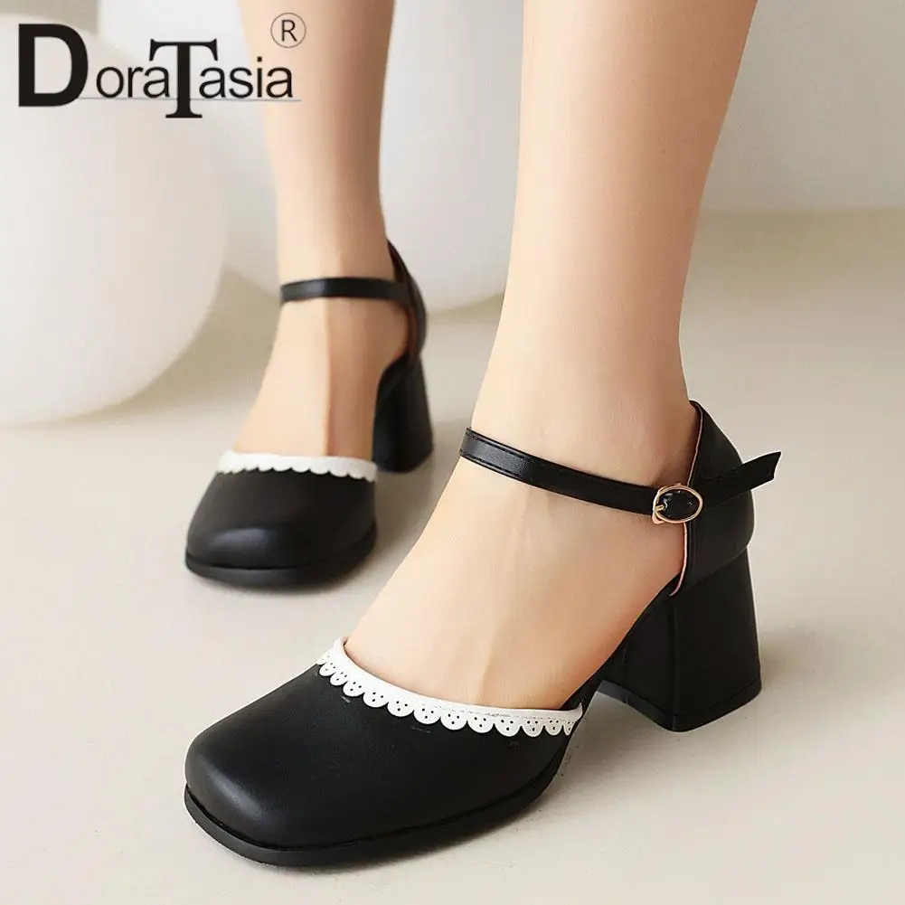 

Big Size 32-43 Brand New Ladies Summer Mary Janes Sandals Fashion Thick High Heels women's Sandals Party Office Shoes Woman