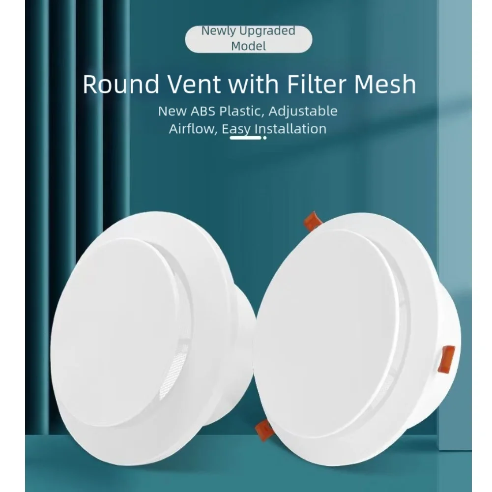 1PCS Adjustable Round Air Diffuser With Insect Screen ABS Wall Ceiling Vent Ducting Exhaust Grille Cover For Fresh Air Systems