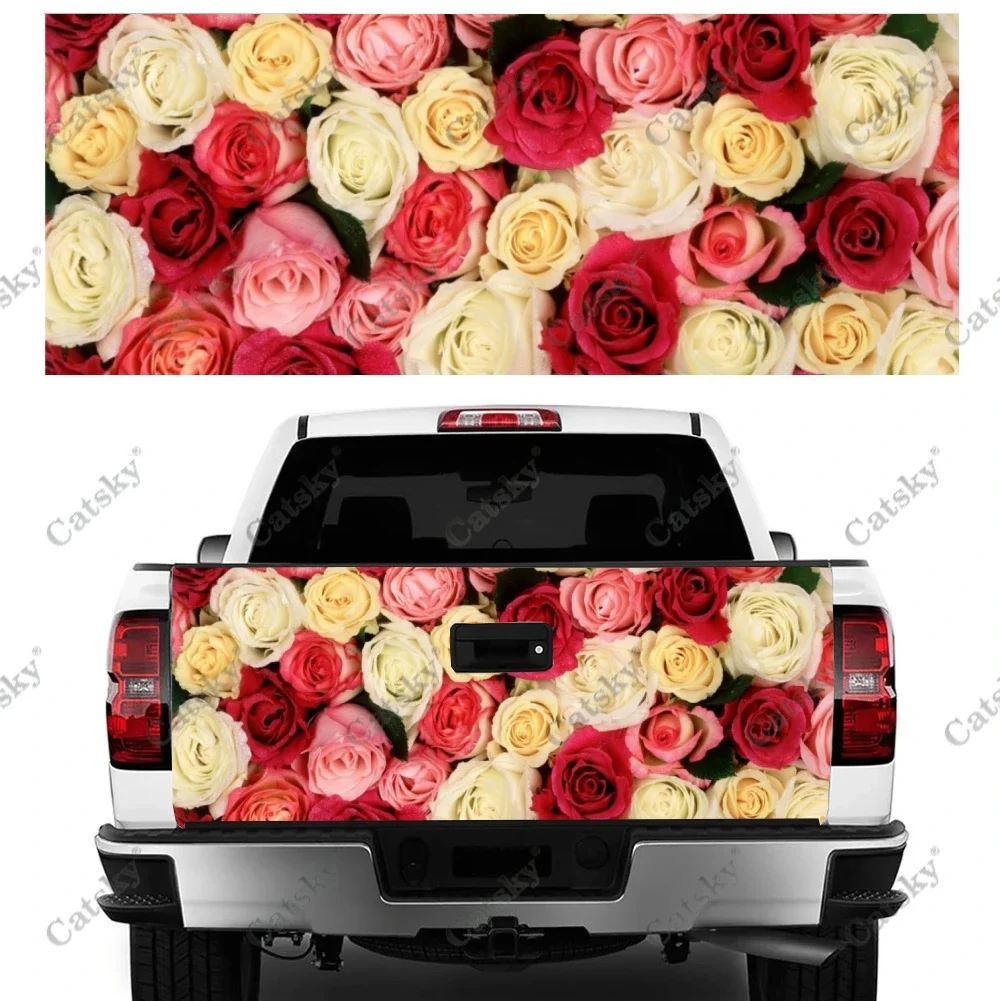 

Цветок розы на заказ, задний багажник автомобиля, защита виниловой наклейки, наклейка, украшение на капот автомобиля, крышка двигателя для внедорожника, внедорожника, пикапа