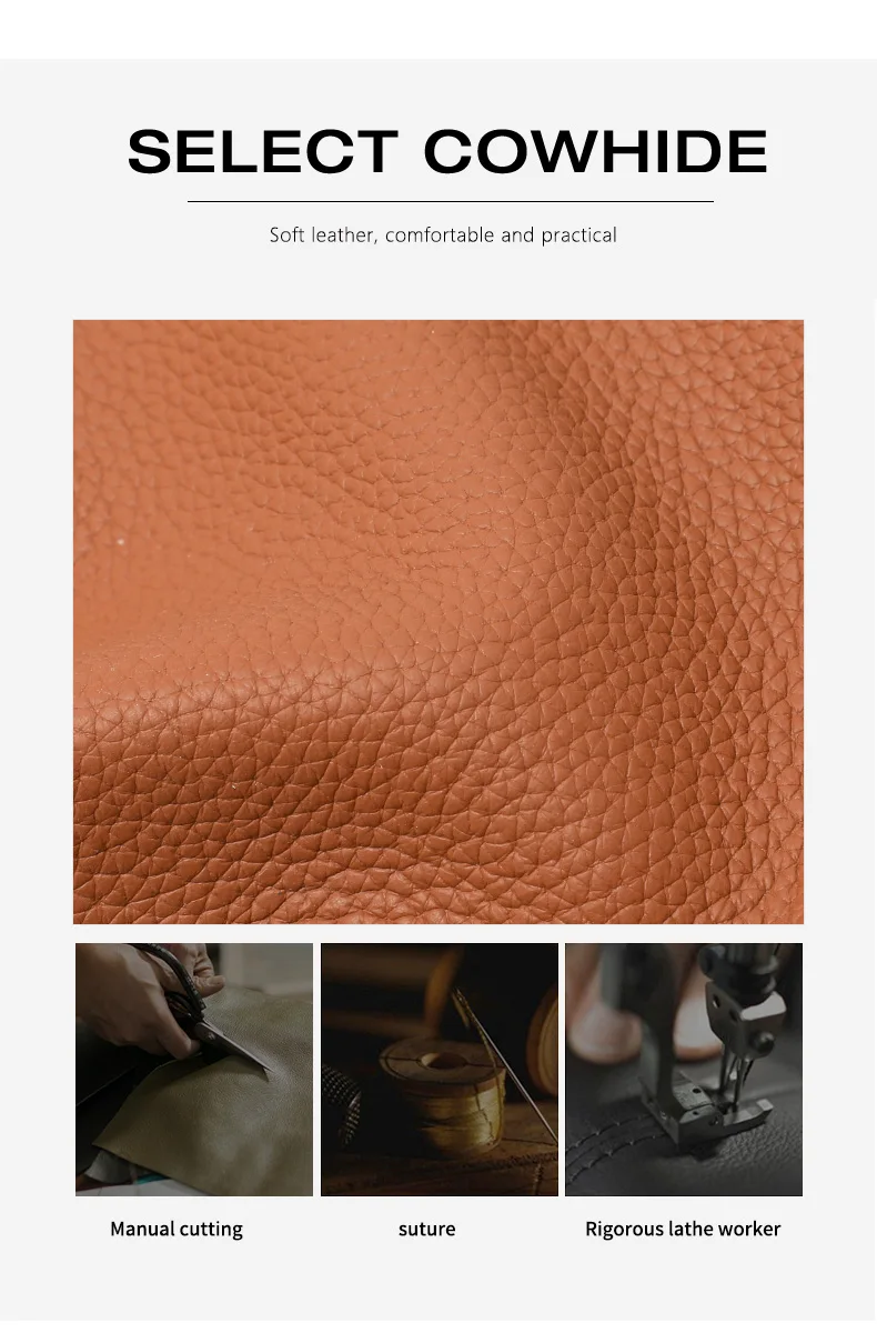 Retro Echtleder Tote Handtasche Damen Schulter-Umhängetasche Schlichte Elegante Pflanzlich Gegerbte Lederhandtasche – Detail 6