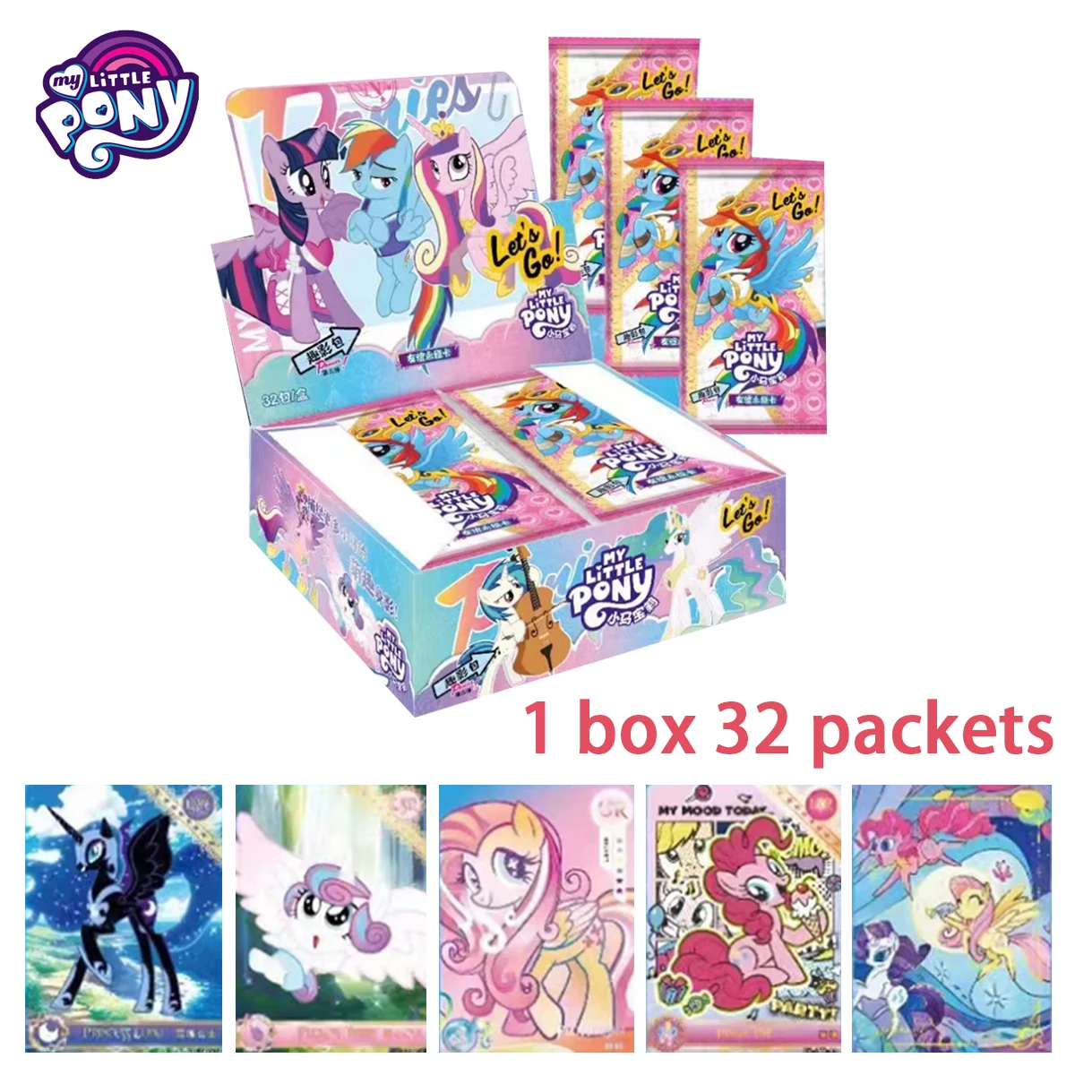 Kawaii Collectible Card My Little Pony Cards Glow Moon Rainbow Packs Twilight Packs Magic Parade SC SGR Cards Princess Toy Gift