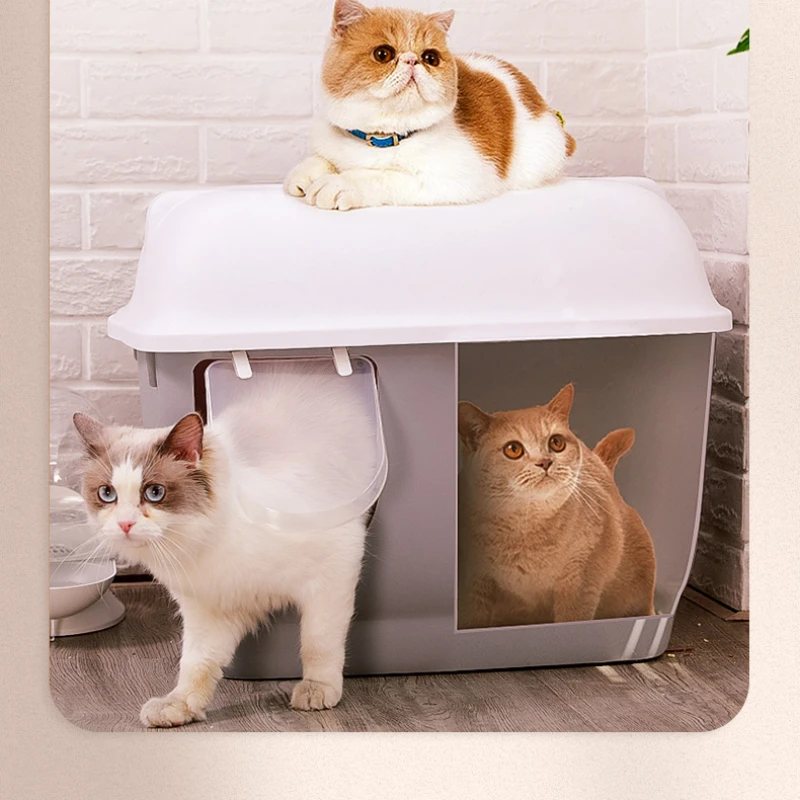 Cat Litter Box for Young Cats, Corridor Type, Fully Enclosed, Sand-proof, Odor-Proof, Extra-Large Toilet, Large Size