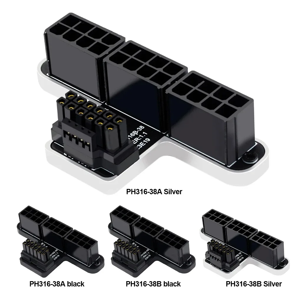 12VHPWR 600W PCIE Graphics Card ATX3.0 12+4Pin Adapter Plate Male To Female 3X8Pin To 40 Series for Desktops Graphics Video Card