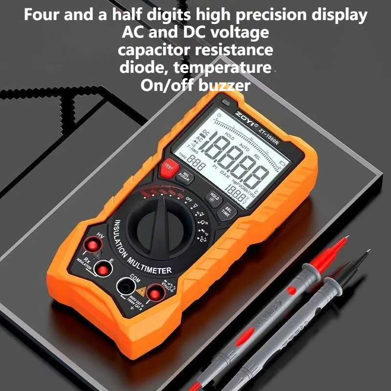 ZOYI Insulation Resistance Meter ZT-1000R High-Precision Digital Megohmmeter 1000V Electronic Shaker digital Meter Multimeter