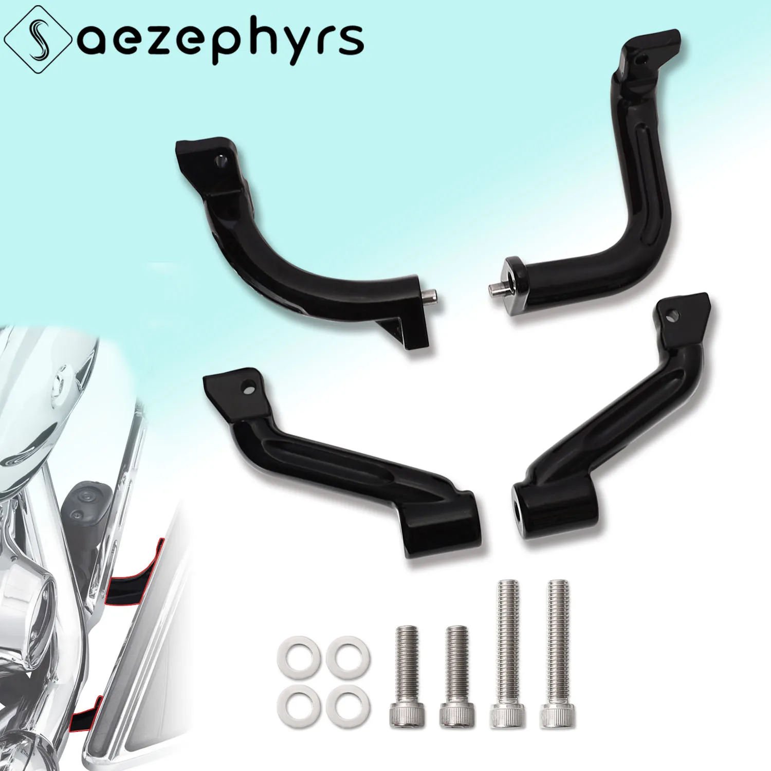 Motorcycle Front Driver Left and Right Floorboard Mount Bracket Kit for Harley Touring Electra Street Glide Road King Tri Glide