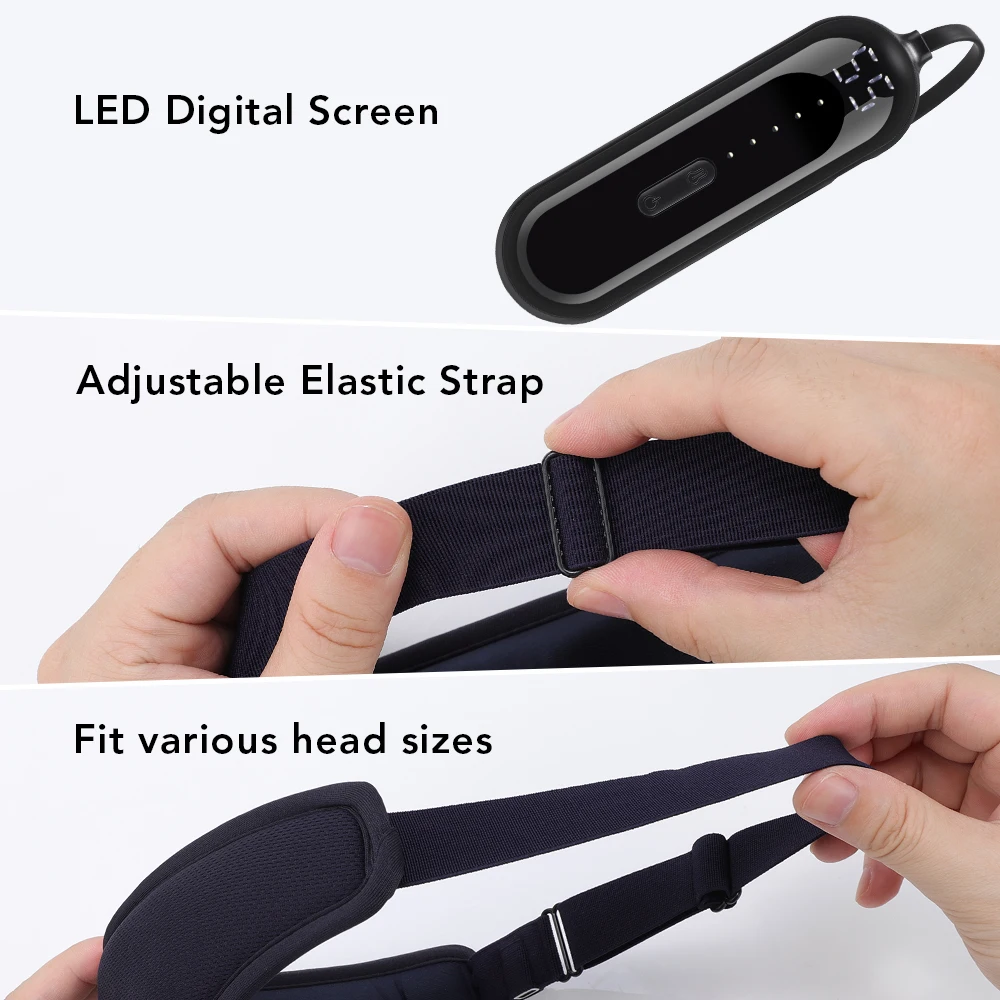 

3 Levels Hot Compress Eye Mask Electric Heated Eye Massager for Relieve Eye Strain Dark Circles Sleeping Mask Eyeshades